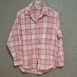 Old Navy Men's Casual Pink Checkered Shirt